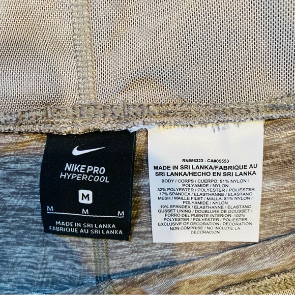 NIKE Hypercool Gray Neon Yellow Nike Pro Athletic Leggings Running Pants - Picture 6 of 6